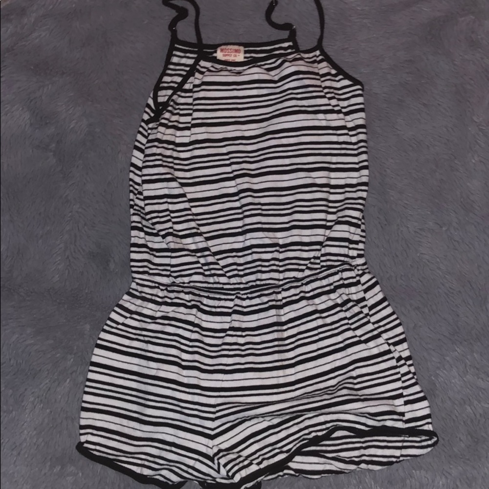Black and white stripped romper